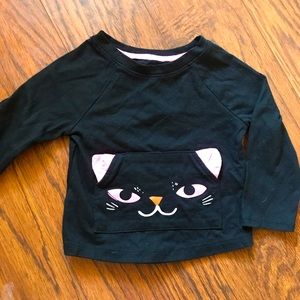 Cat & Jack Black Cat Long Sleeve Shirt
